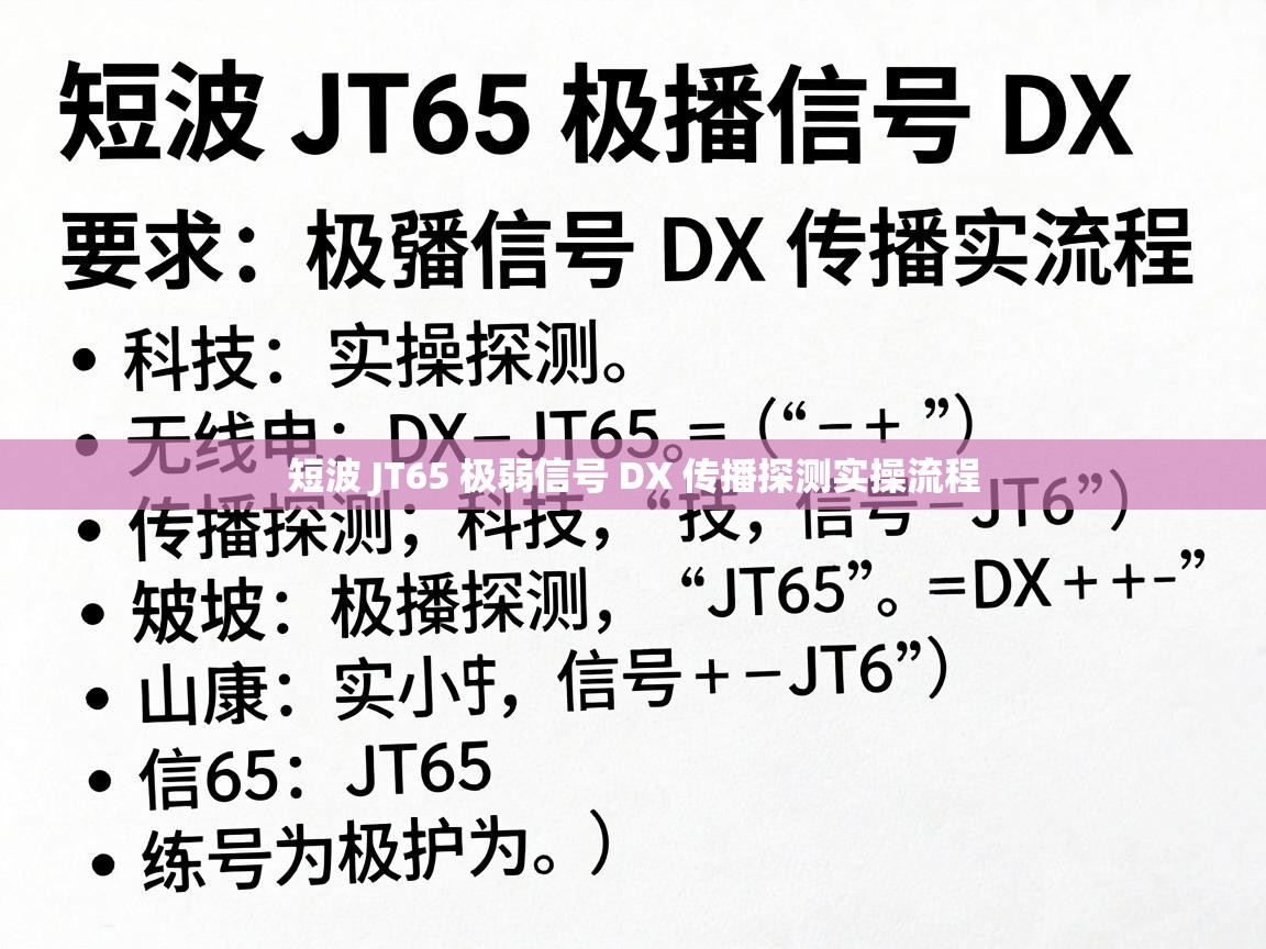 短波 JT65 极弱信号 DX 传播探测实操流程