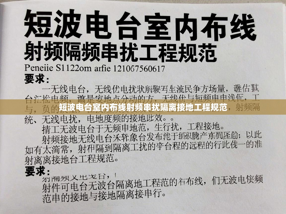 短波电台室内布线射频串扰隔离接地工程规范 短波电台室内布线射频串扰隔离接地工程规范