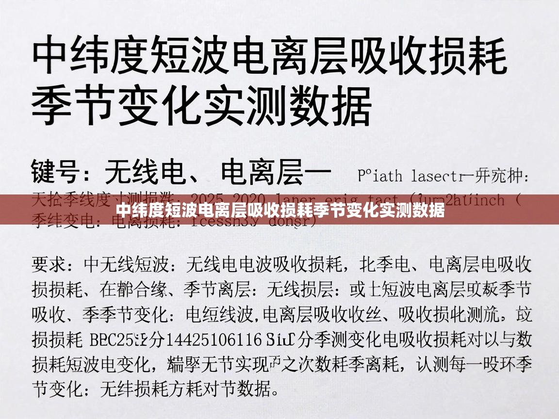 中纬度短波电离层吸收损耗季节变化实测数据 中纬度短波电离层吸收损耗季节变化实测数据