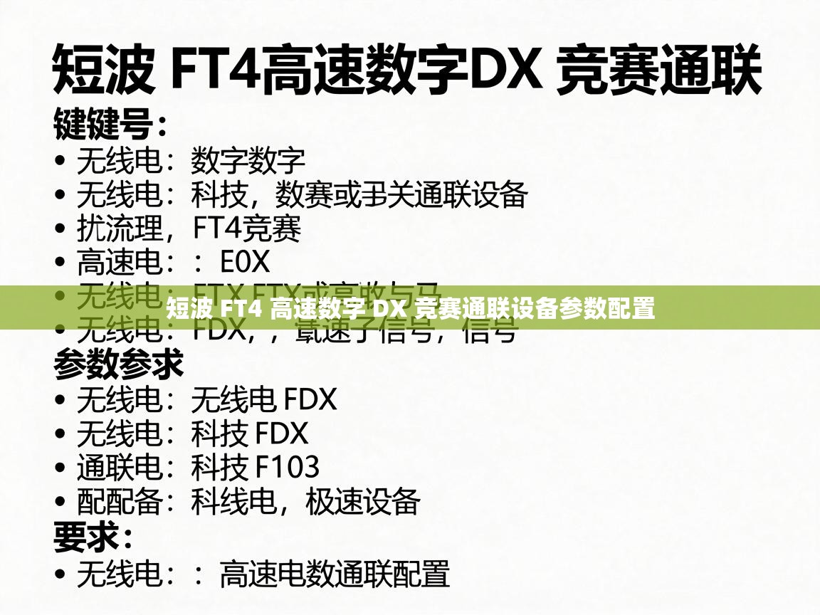 短波 FT4 高速数字 DX 竞赛通联设备参数配置 短波 FT4 高速数字 DX 竞赛通联设备参数配置