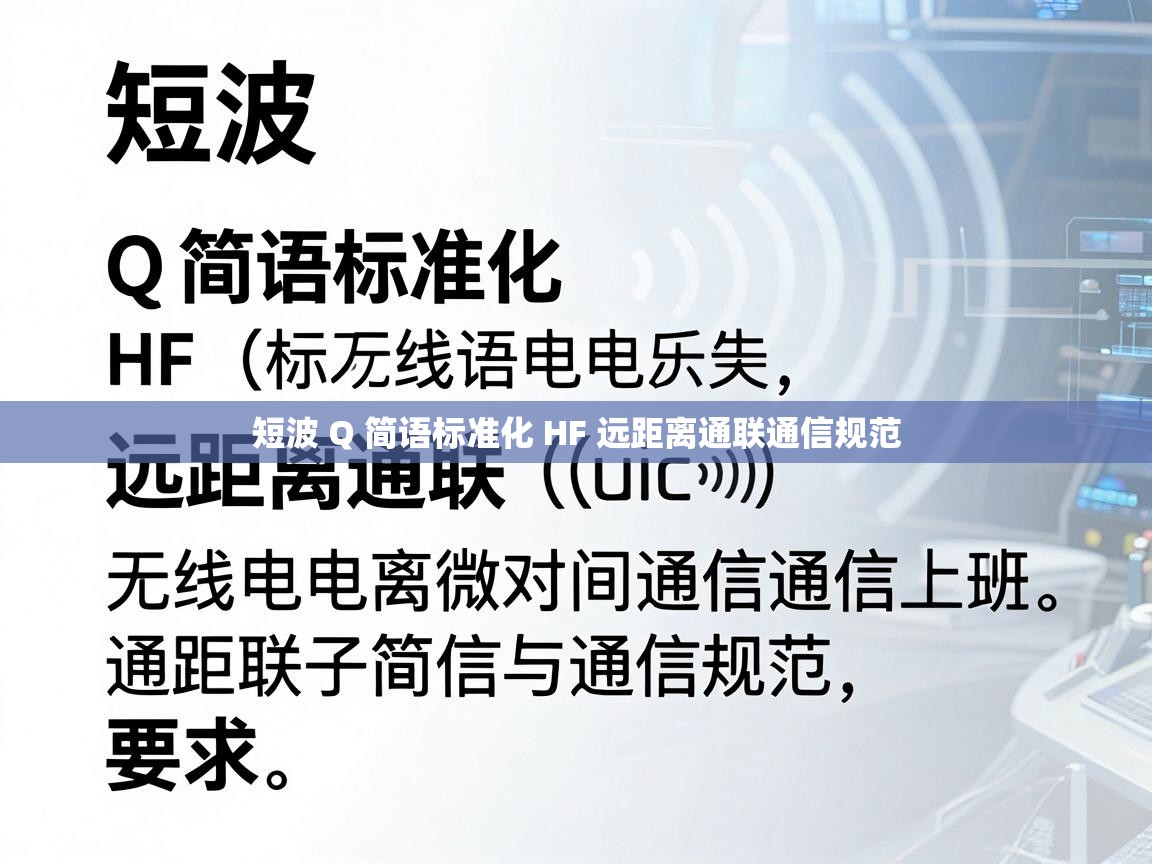 短波 Q 简语标准化 HF 远距离通联通信规范 短波 Q 简语标准化 HF 远距离通联通信规范