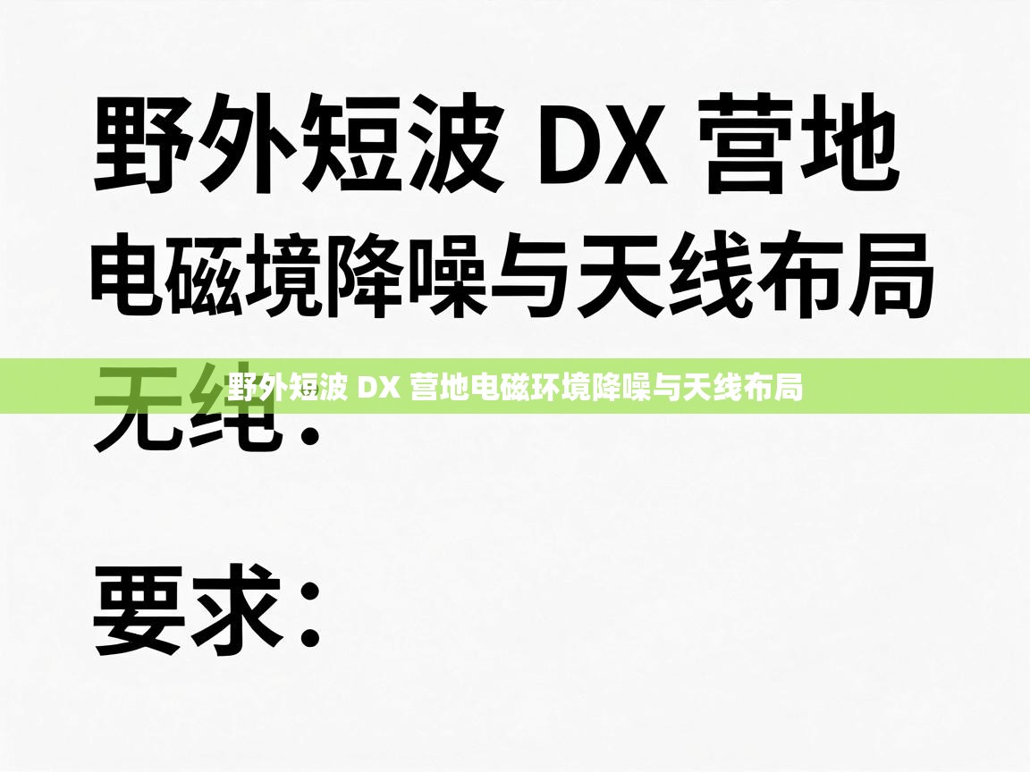 野外短波 DX 营地电磁环境降噪与天线布局 野外短波 DX 营地电磁环境降噪与天线布局