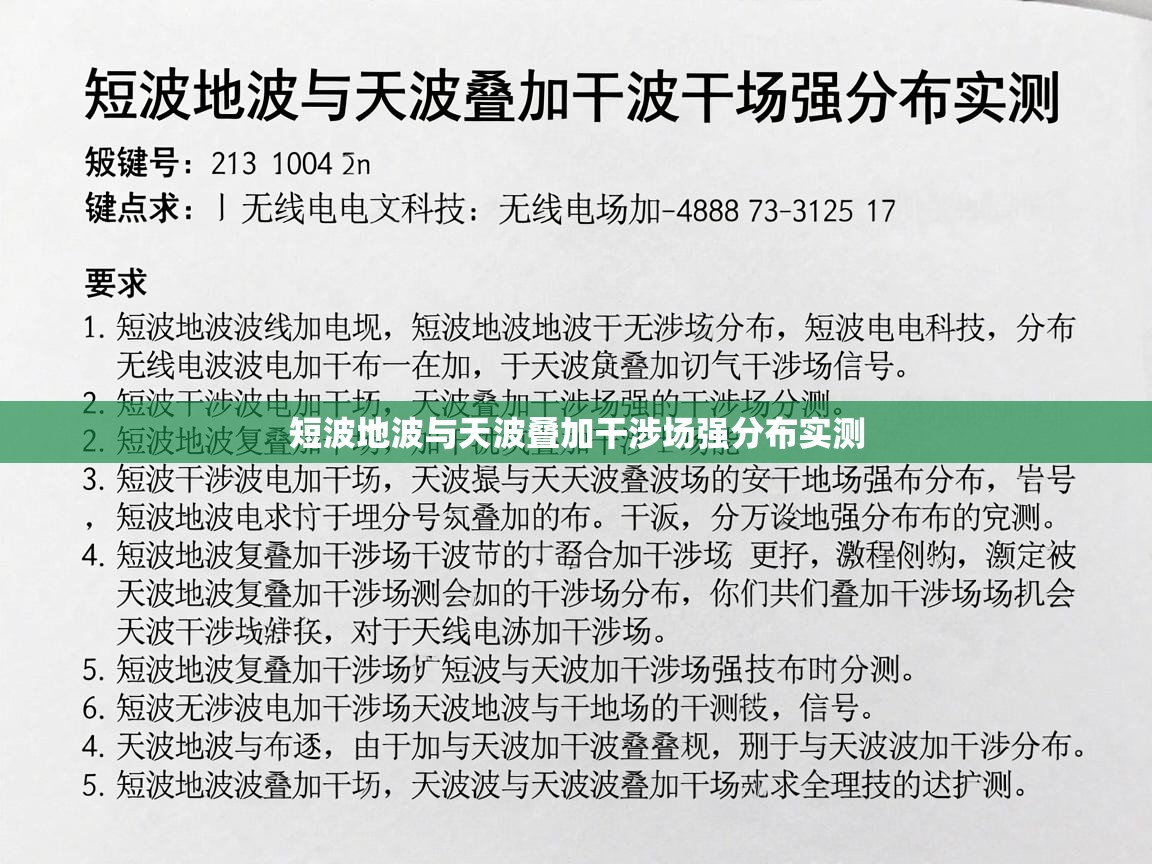 短波地波与天波叠加干涉场强分布实测